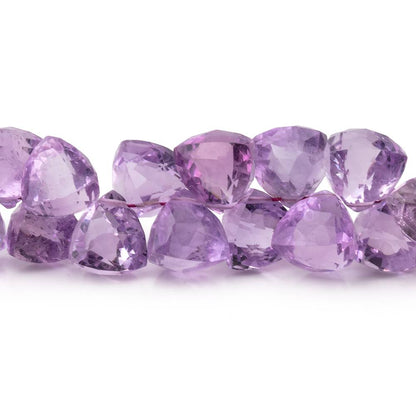 8mm Pink Amethyst Top Drilled Faceted Trillion Beads 8 inch 60 pieces