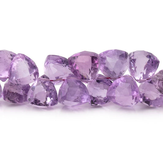 8mm Pink Amethyst Top Drilled Faceted Trillion Beads 8 inch 60 pieces