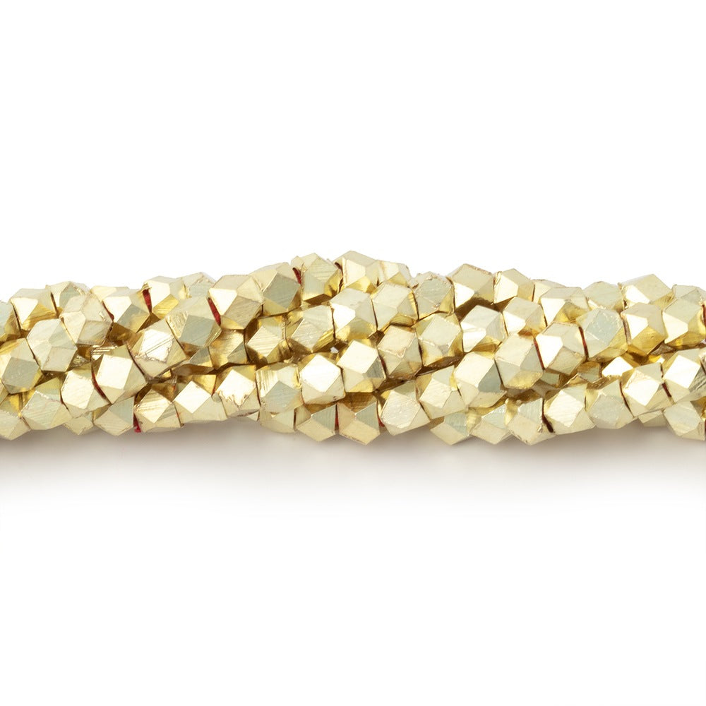 3mm Shiny Faceted Nugget Beads 8 inch 68 pieces