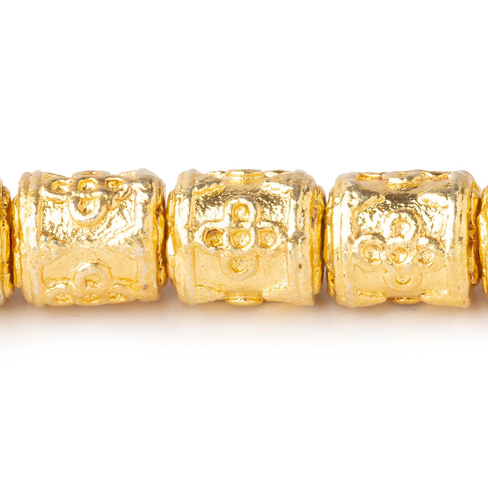 10x9mm 22kt Gold Plated Copper Quatrefoil Tube  8 inch 19 pieces