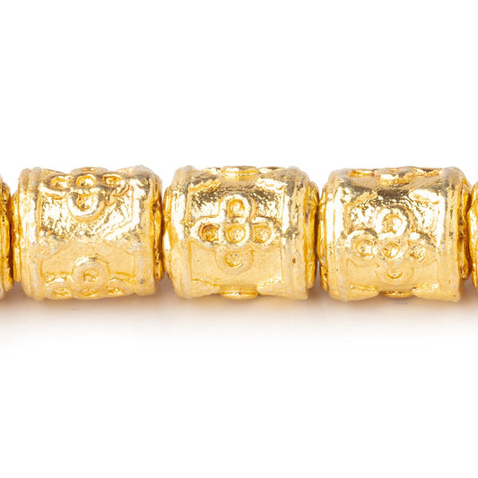 10x9mm 22kt Gold Plated Copper Quatrefoil Tube  8 inch 19 pieces