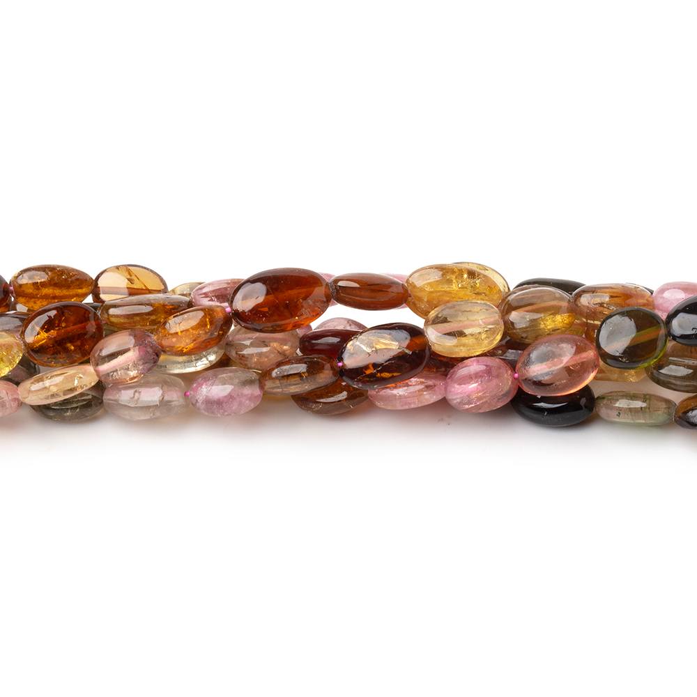5x4-7x5mm Multi Color Tourmaline Plain Ovals 14.5 inch 56 Beads