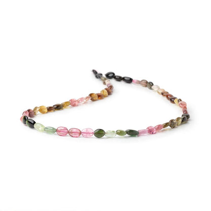 5x4-7x5mm Multi Color Tourmaline Plain Ovals 14.5 inch 56 Beads
