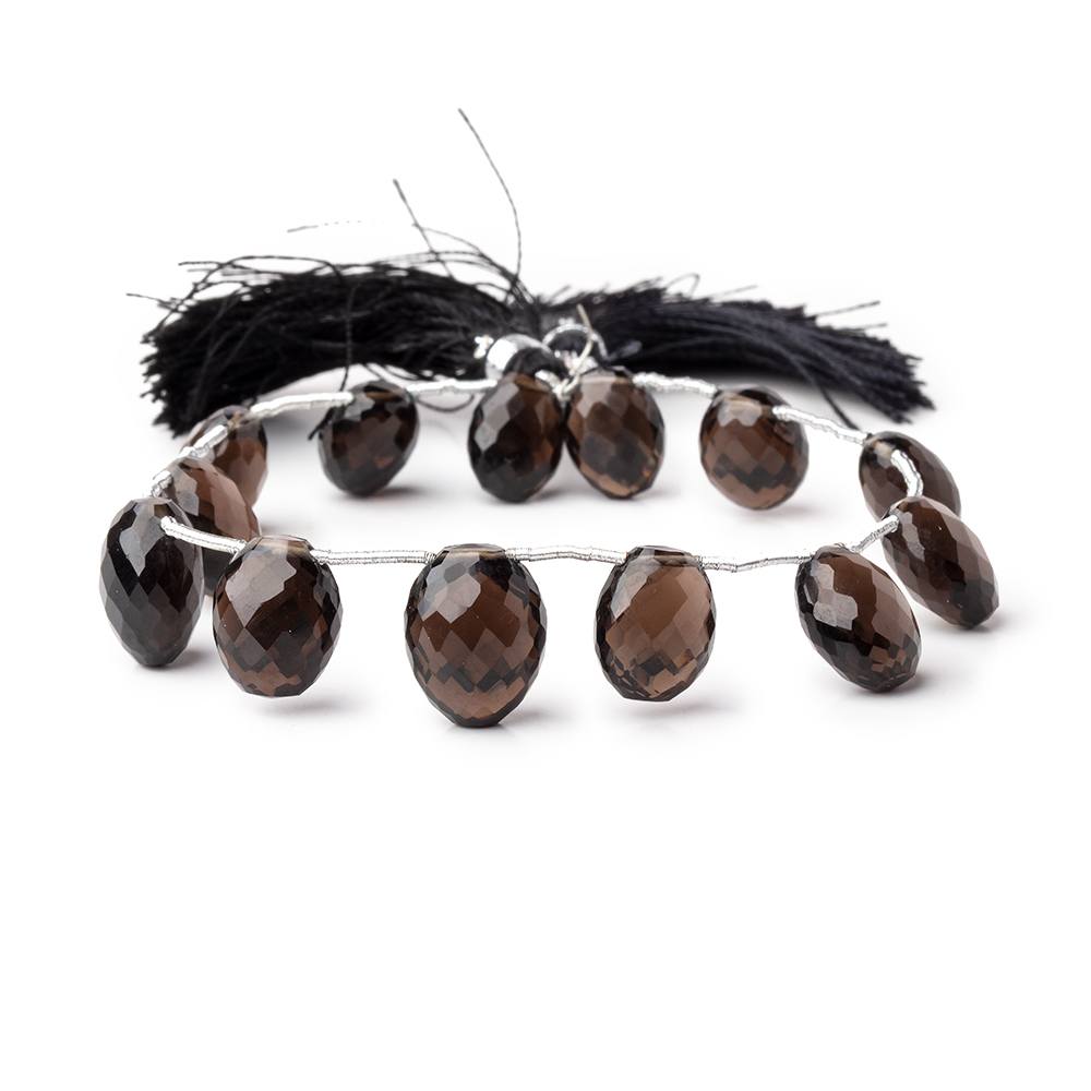 11x8-14x10mm Smoky Quartz Faceted Oval Beads 8 inch 13 pieces