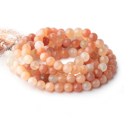 7mm Tri-Color Moonstone Plain Round Beads 16 inch 49 pieces