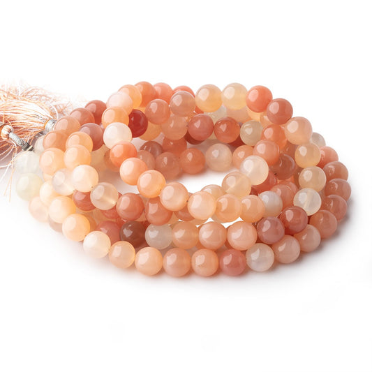 7mm Tri-Color Moonstone Plain Round Beads 16 inch 49 pieces
