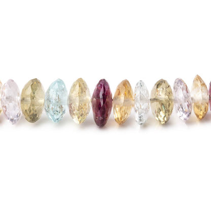 6-8mm Multi Gemstone German Faceted Rondelle Beads 14 inch 124 pieces AAA
