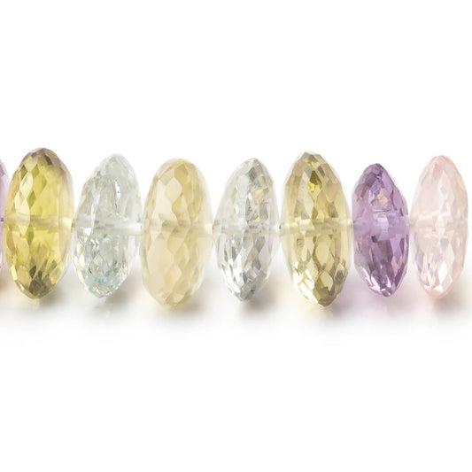 8-12mm Multi Gemstone German Faceted Rondelles 16 inch 93 Beads  AAA