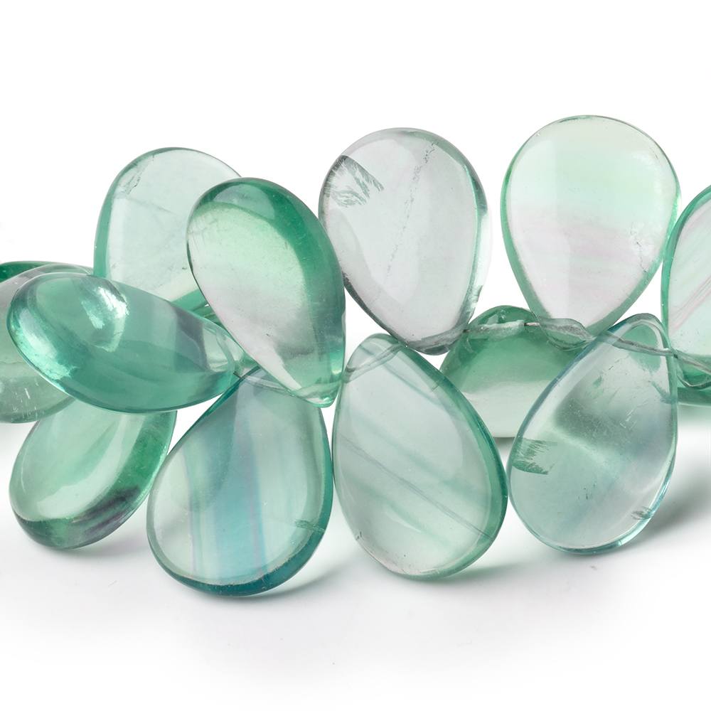 17x12-23x15mm Fluorite Plain Pear Beads 6.5 inch 27 pieces