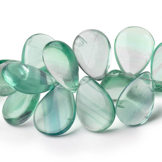 17x12-23x15mm Fluorite Plain Pear Beads 6.5 inch 27 pieces