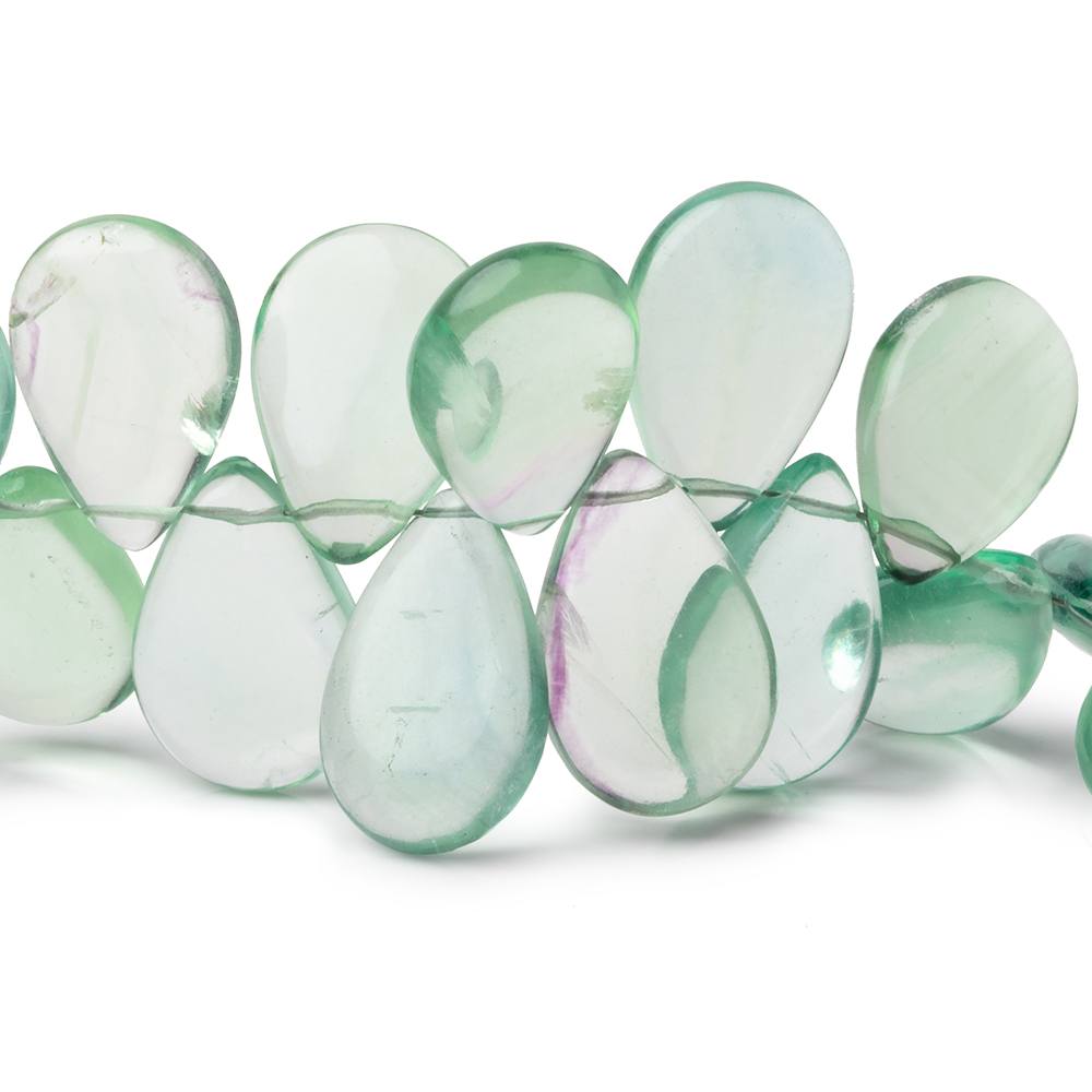 15x11-19x12mm Mint Green Fluorite Plain Pear Beads 5 inch 25 pieces