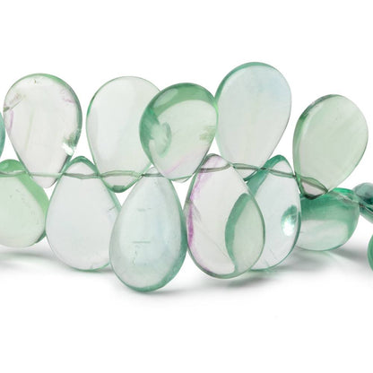 15x11-19x12mm Mint Green Fluorite Plain Pear Beads 5 inch 25 pieces
