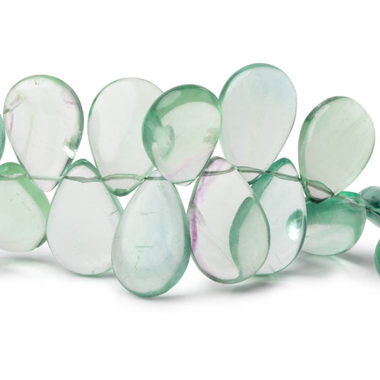 15x11-19x12mm Mint Green Fluorite Plain Pear Beads 5 inch 25 pieces