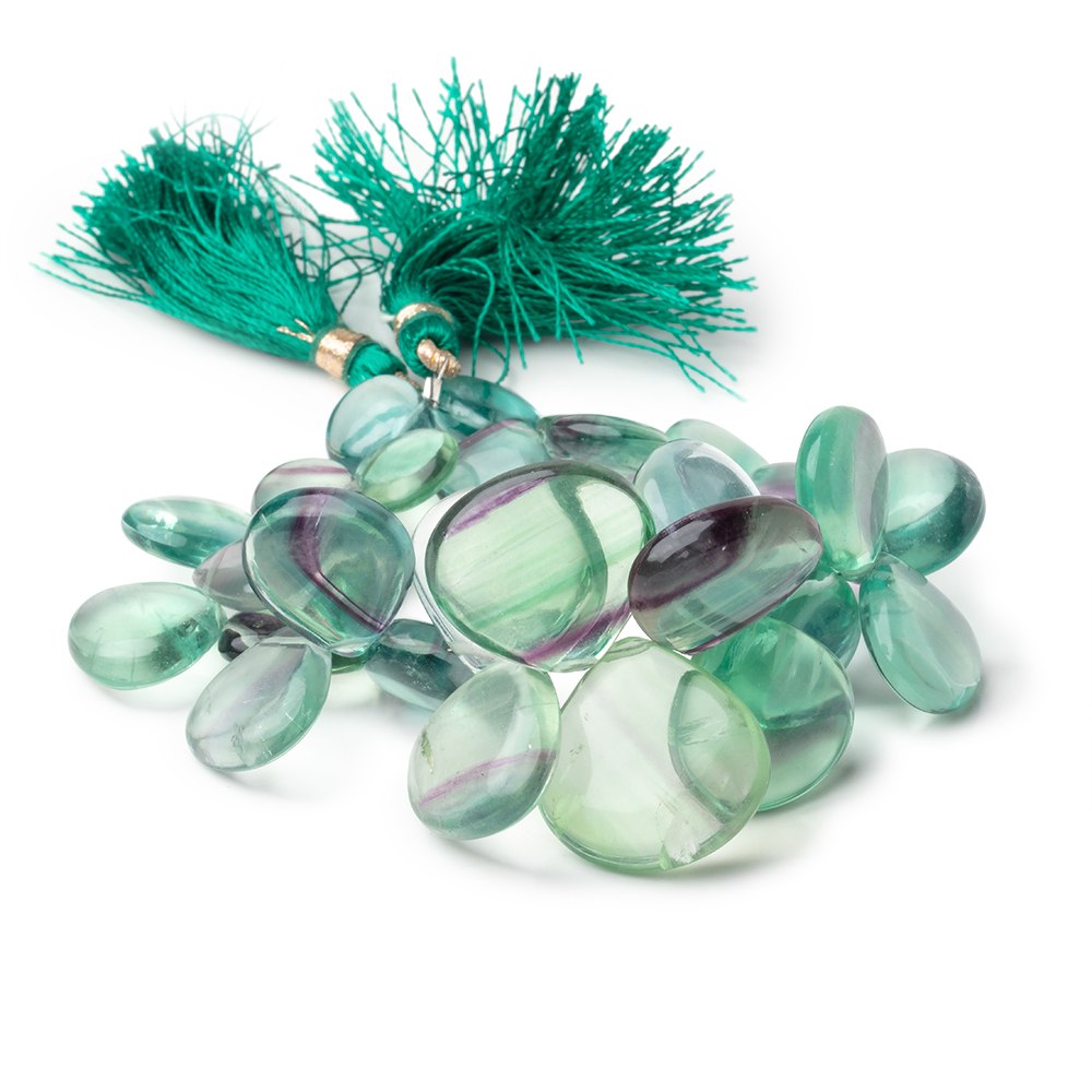 11-20mm Fluorite plain heart beads 7 inch 30 pieces