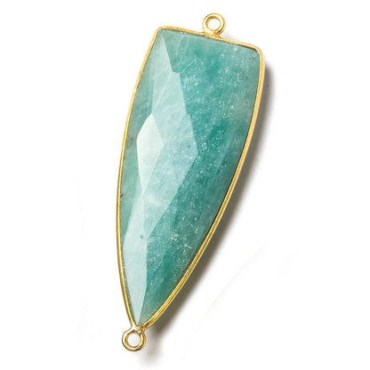 41x15mm Vermeil bezel Amazonite faceted point Connector 1 piece
