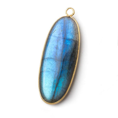 41x16mm Vermeil Bezel Labradorite plain oval pendant 1 piece