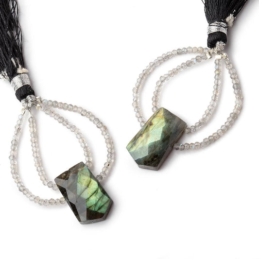 41x30mm Labradorite Fancy Focal Beads Sold as a Set of 2