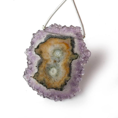 41x32mm Amethyst Solar Quartz Stalactite Crystal Focal Bead 1 piece