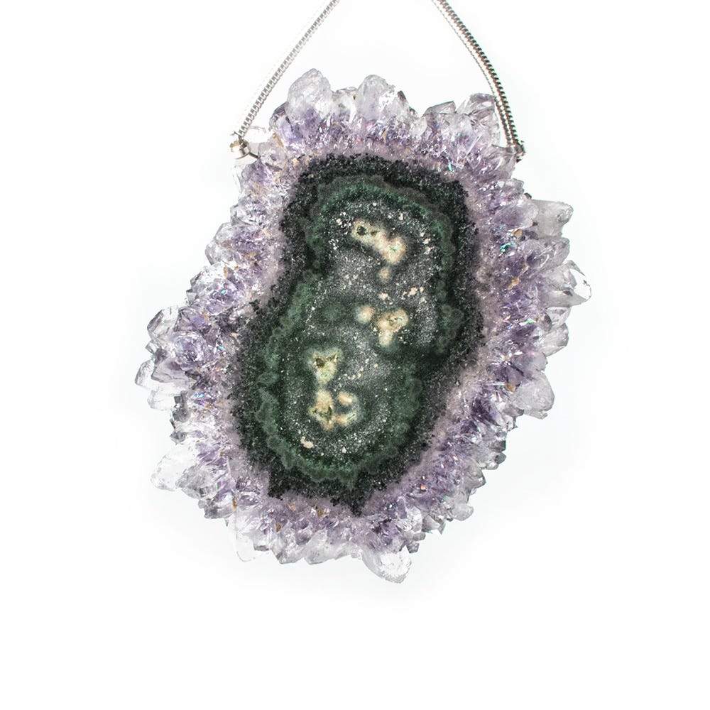 41x32mm Amethyst Solar Quartz Stalactite Crystal Focal Bead 1 piece