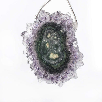 41x32mm Amethyst Solar Quartz Stalactite Crystal Focal Bead 1 piece