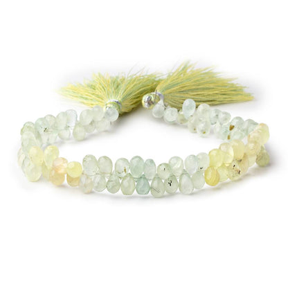 6-7mm Prehnite Tear Drop Briolette Beads 8 inch 81 pieces