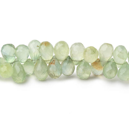 7-8mm Prehnite Tear Drop Briolette Beads 8 inch 74 pieces