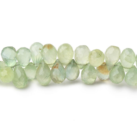 7-8mm Prehnite Tear Drop Briolette Beads 8 inch 74 pieces