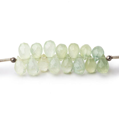 7-8mm Prehnite Tear Drop Briolette Beads 7 inch 61 pieces