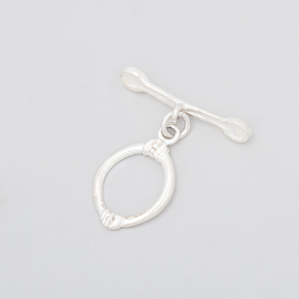 18x14mm Sterling Silver Oval Toggle Art Deco Design 1 piece