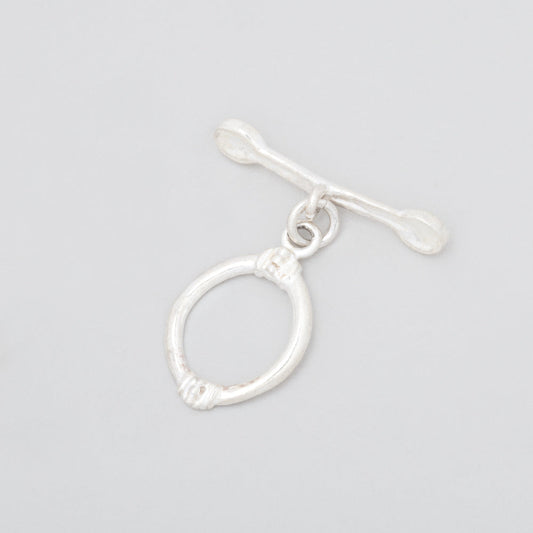 18x14mm Sterling Silver Oval Toggle Art Deco Design 1 piece
