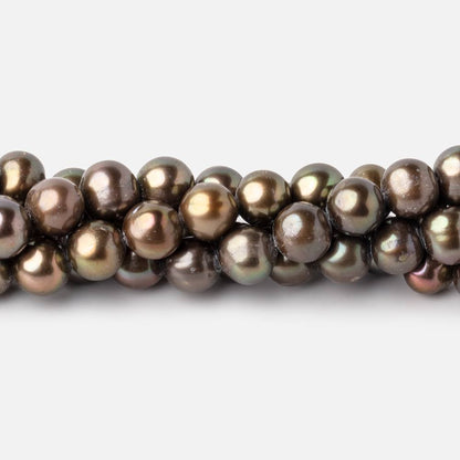 7x6mm Olive Green Off Round Freshwater Pearls 15 inch 58 pieces