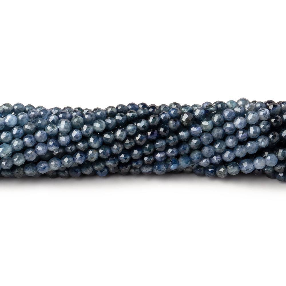 2mm Shaded Blue Sapphire Micro Faceted Rounds 12.5 inch 157 Beads