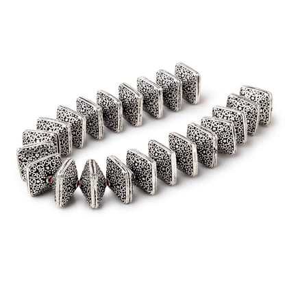 14x9mm Antiqued Sterling Silver Plated Copper Persian Design Square 8 inch 22 Beads