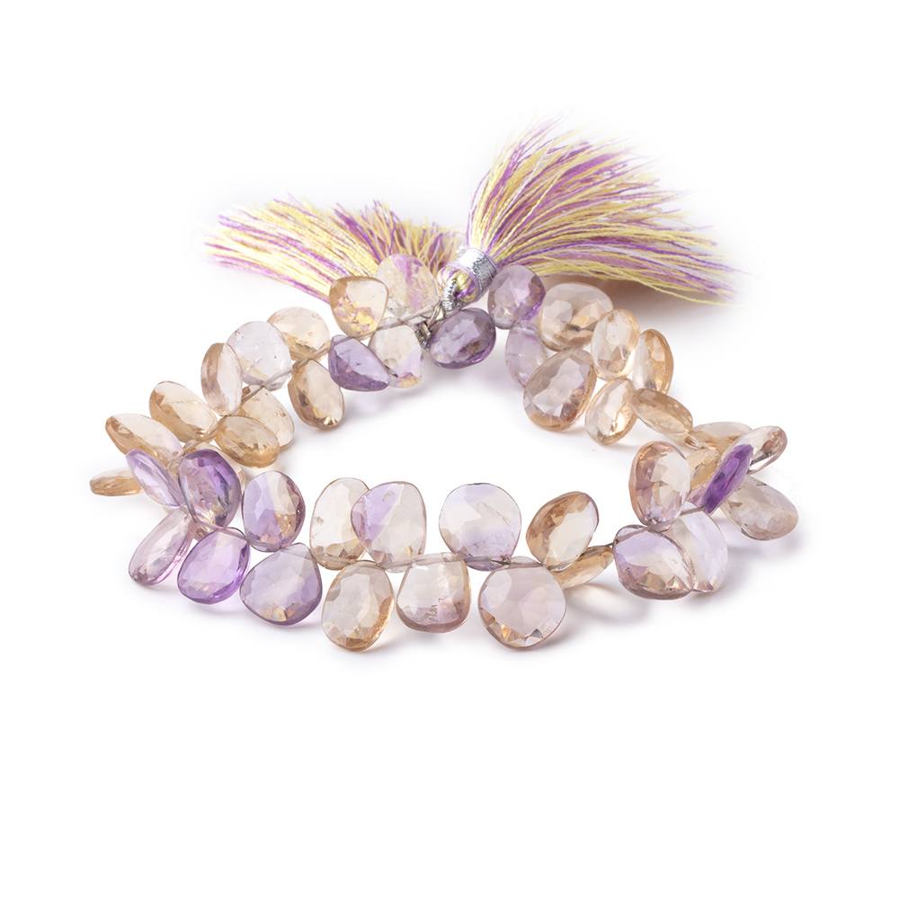 7x6-12x8mm Ametrine Faceted Freeform Beads 8 Inch 49 pieces