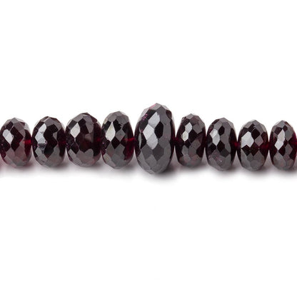 6-9mm Rhodolite Garnet faceted round and rondelle beads 16 inch 92 pieces AAA