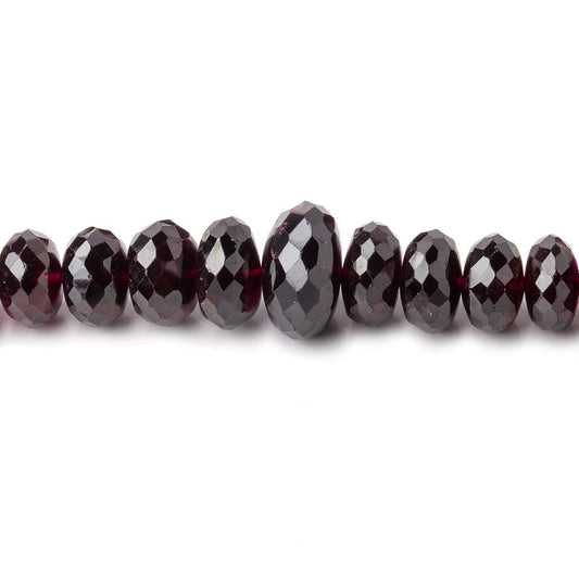 6-9mm Rhodolite Garnet faceted round and rondelle beads 16 inch 92 pieces AAA