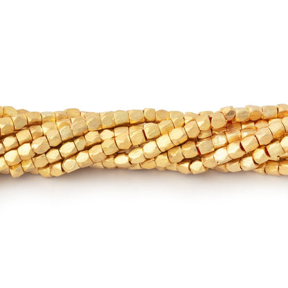 2mm Brushed Faceted Nugget Beads 8 inch 84 pieces