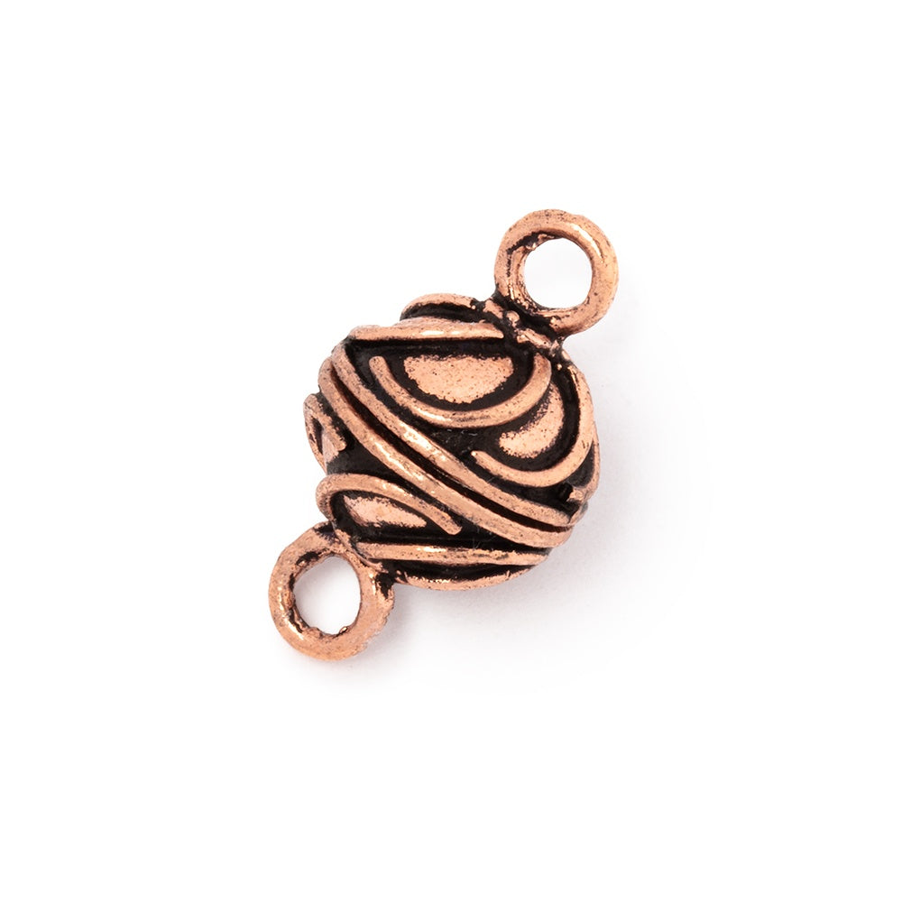 12mm Antiqued Copper Overlapping Design Magnetic Clasp Set of 2