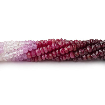 2-3mm Shaded Ruby and Sapphire Faceted Rondelle Beads 16 inch 245 pieces
