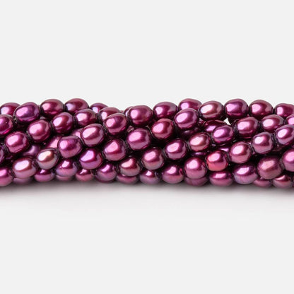 4x3mm Berry Purple Oval Freshwater Pearls 15.75 inch 96 Beads