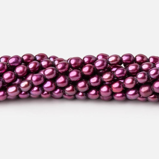 4x3mm Berry Purple Oval Freshwater Pearls 15.75 inch 96 Beads