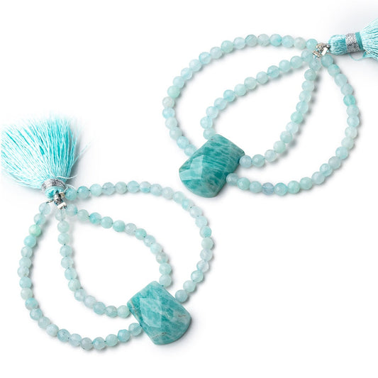 53x50mm Amazonite Fancy Focal Beads Sold as a Set of 2