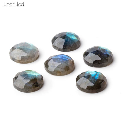 16mm Rose Cut Labradorite Faceted Cabochon Focal Beads - Undrilled