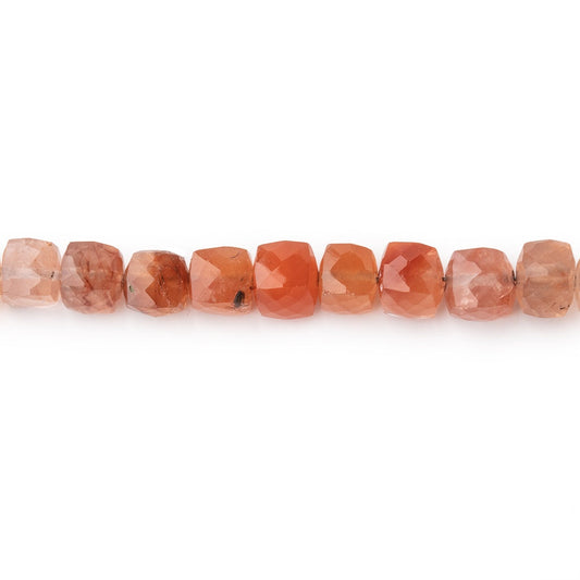 4-5mm Tangerine Quartz Faceted Cube Beads 11.5 inch 63 pieces