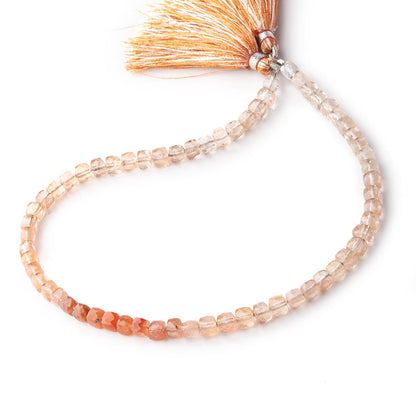 4-5mm Tangerine Quartz Faceted Cube Beads 11.5 inch 63 pieces