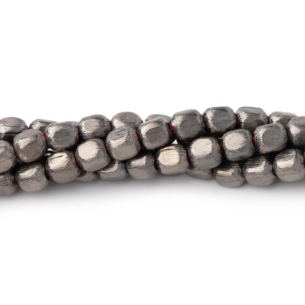 4mm Brushed Cube Beads with Rounded Corners