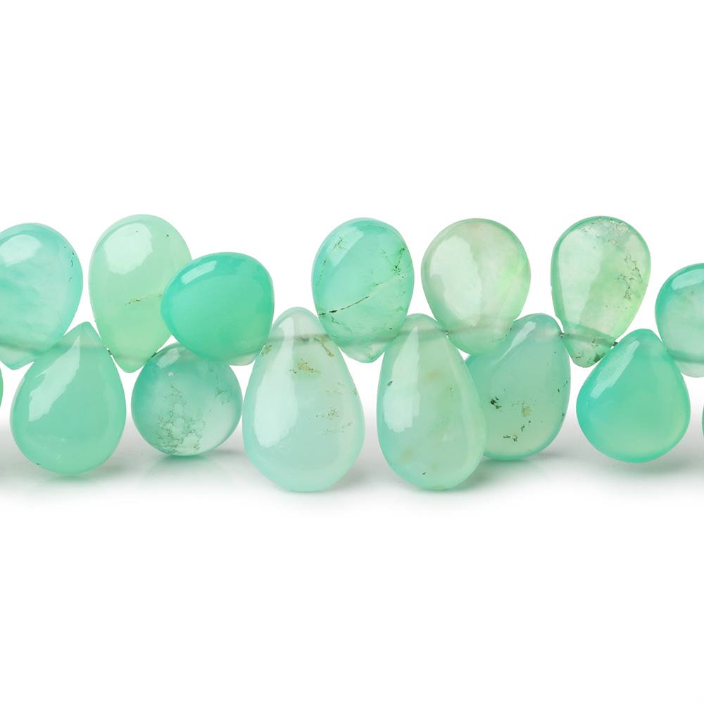 7x9-9x14mm Chrysoprase Plain Pear Beads 8 inch 50 pieces