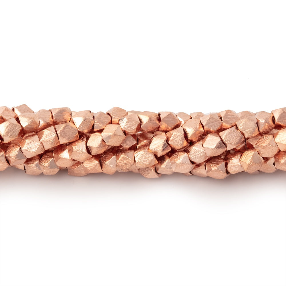 3mm Brushed Faceted Nugget Beads