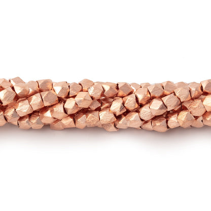 3mm Brushed Faceted Nugget Beads