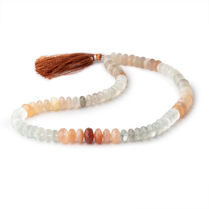 8-9mm Multi Color Moonstone Faceted Rondelle Beads 16 inch 84 pieces